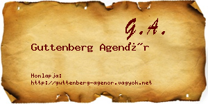 Guttenberg Agenór névjegykártya